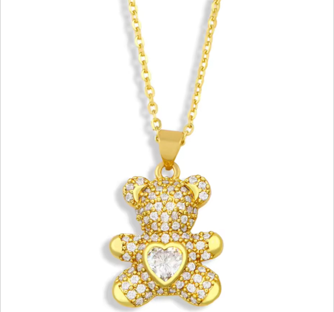 Teddy Bear Pendant Necklace