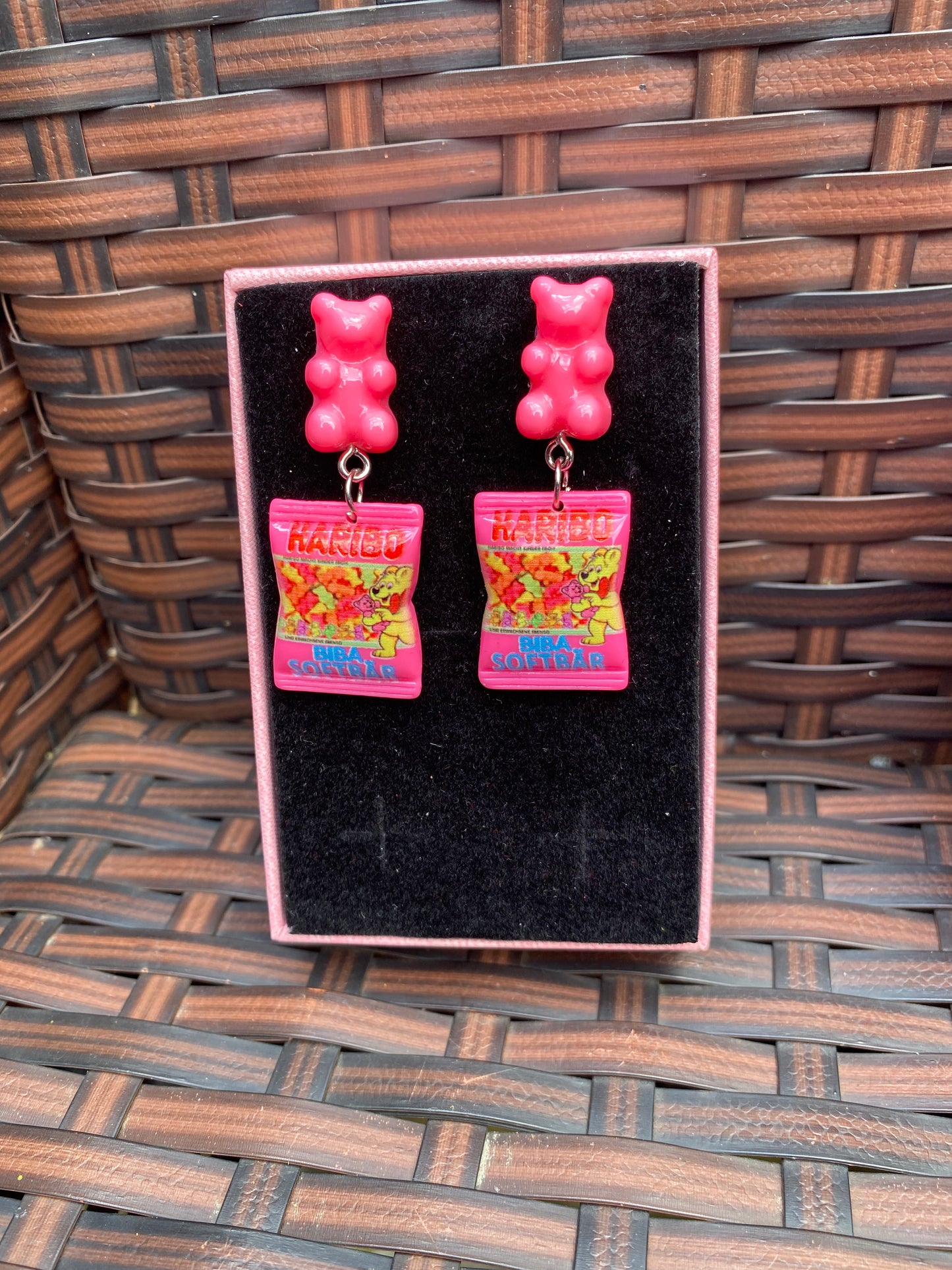 Teddy bear gummy earrings